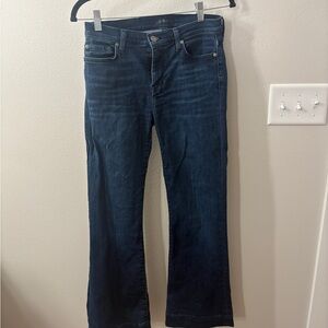 7 For All Mankind Dark Blue Boot Cut Jeans